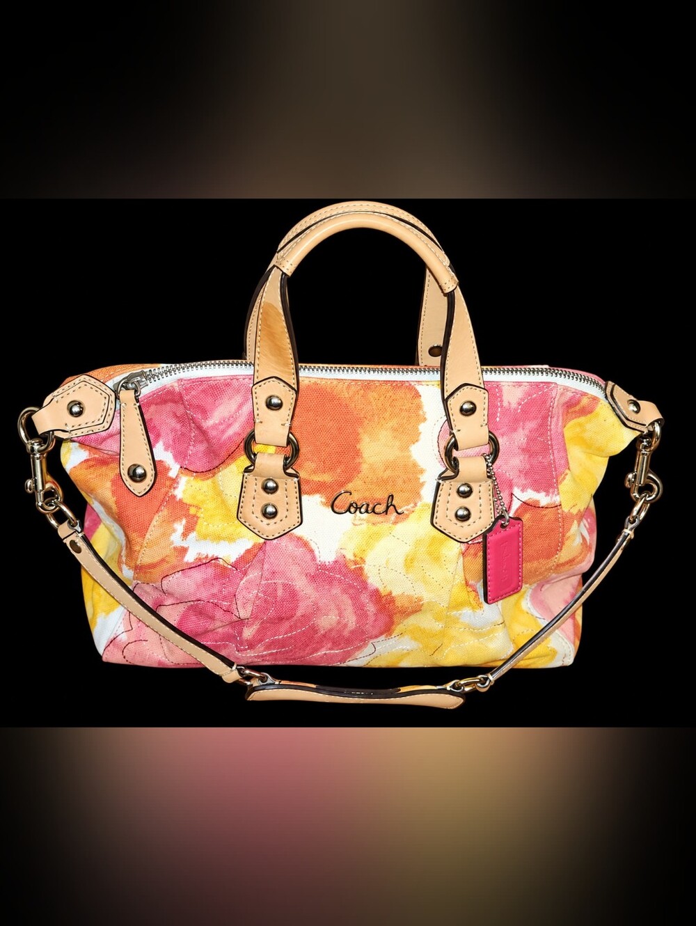 Coach Ashley Hobo Floral Bag